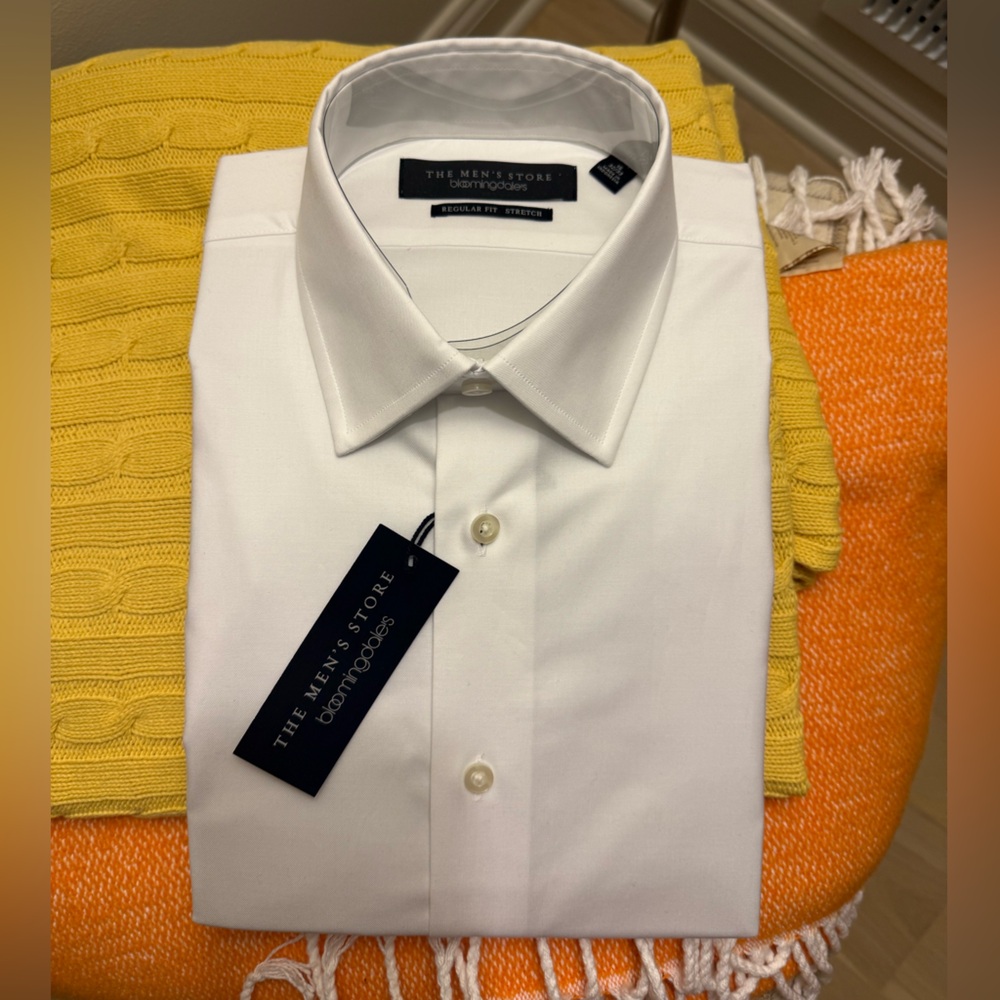 Bloomingdale's Elegant White Dress Shirt